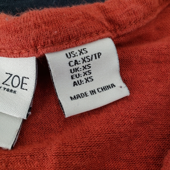 Rachel Zoe 100% Linen Tie Front Tank Top Orange Size Extra Small - Picture 4 of 5